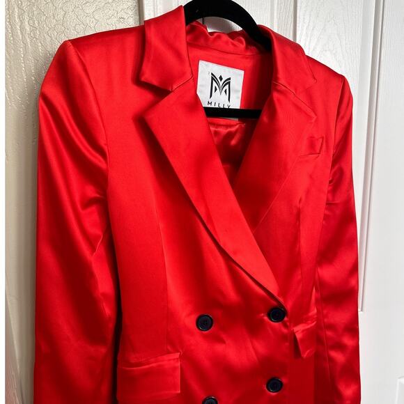 Milly Double Breasted Tuxedo Mini Dress Blazer See Measurements - Picture 2 of 10